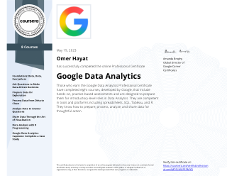 Google Data Analytics credential from Google